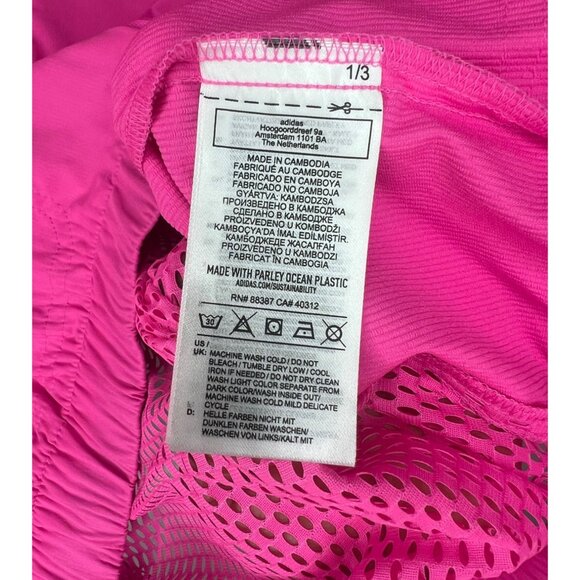 Adidas Tech Track Top Pink Primeblue Womens Medium Full-Zip Lightweight Jacket - Picture 11 of 16